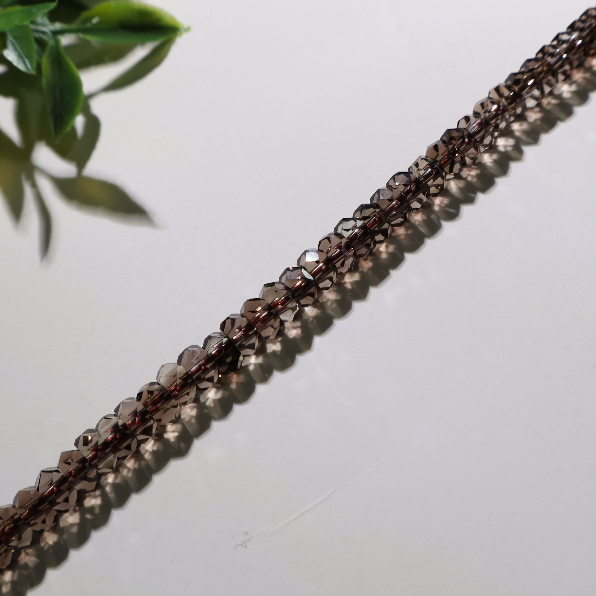 3x5mm Smoky Quartz faceted flat abacus beads (about 138 pieces)