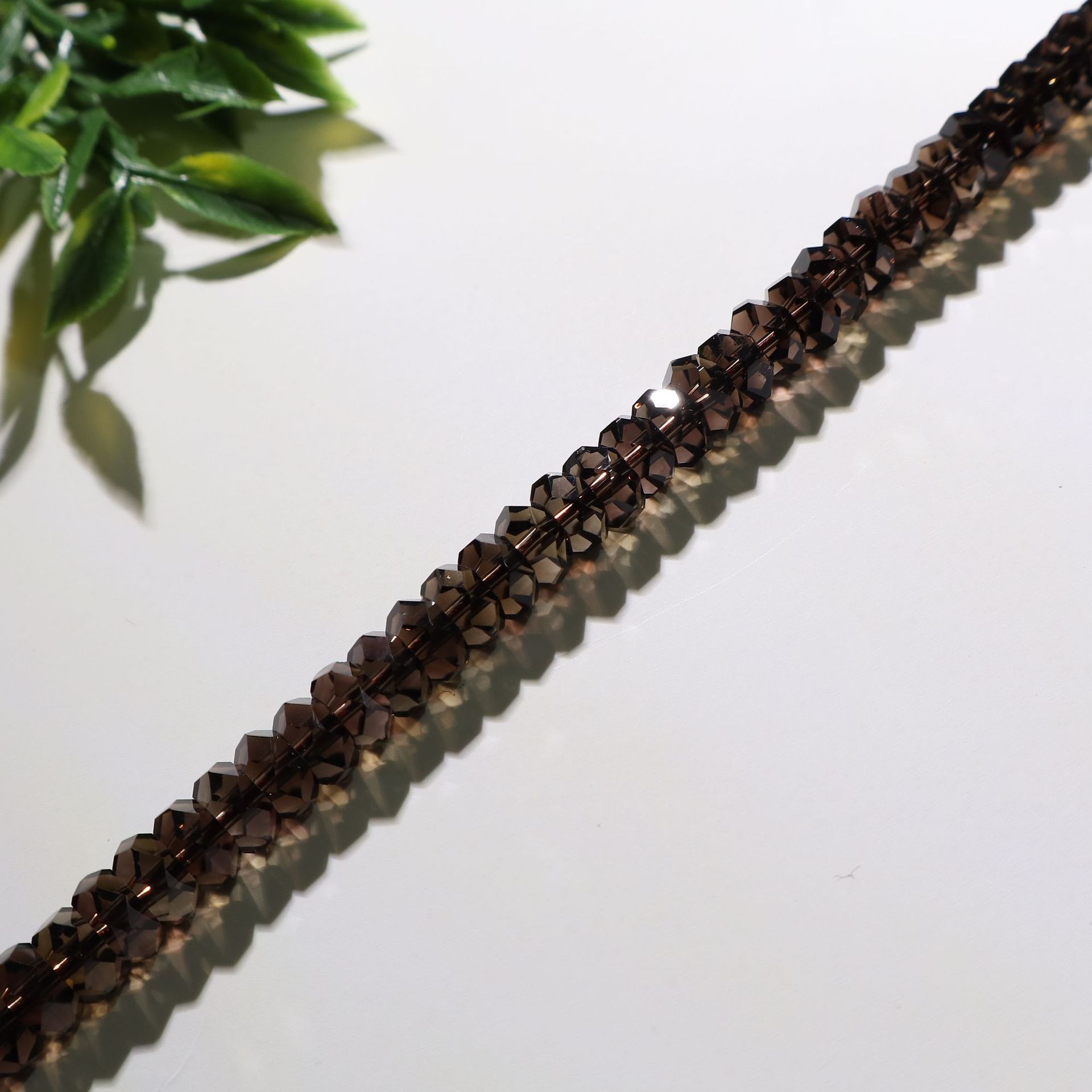 4x7mm Smoky Quartz faceted flat abacus beads (about 102 pieces)