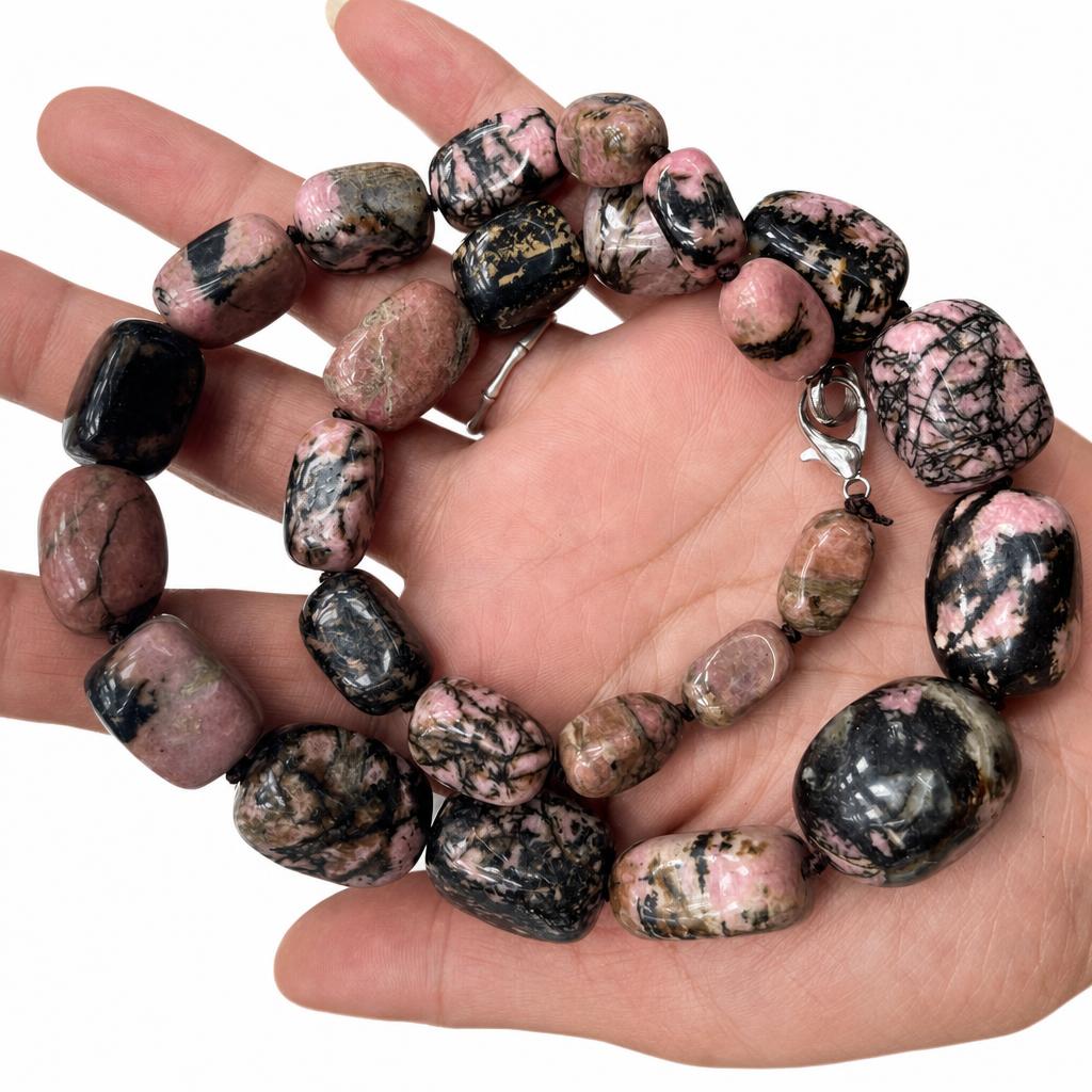 black line Rhodonite