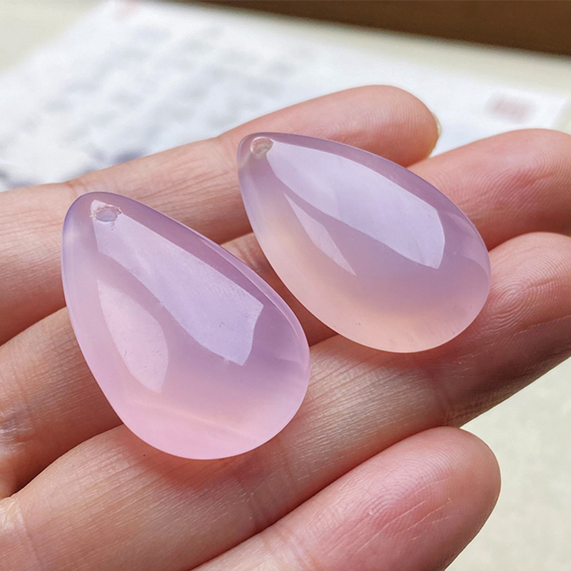 Pink agate water drop pendant about 32*20*10mm