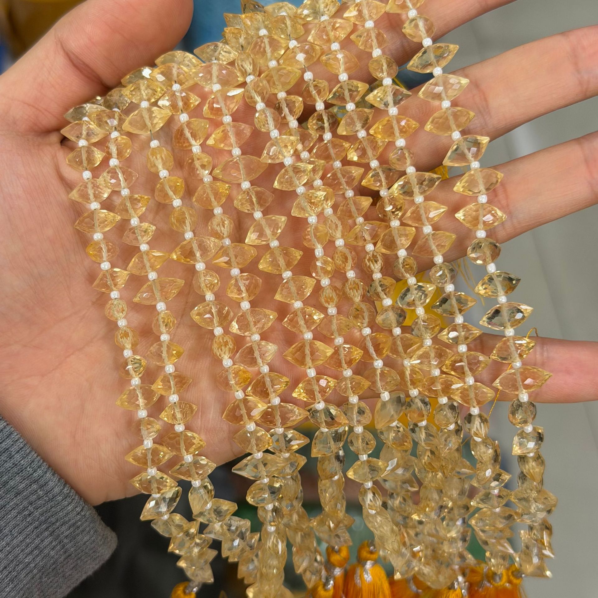 Citrine glitter labradorite 11*5mm/28pcs