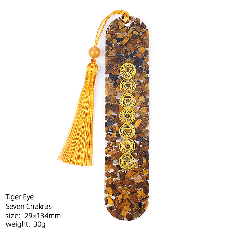 Tiger eye stone (colorful rune bookmark)