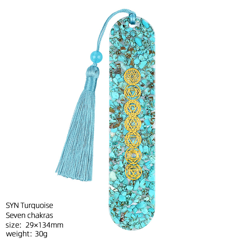 Blue turquoise colorful rune bookmark (artificial)