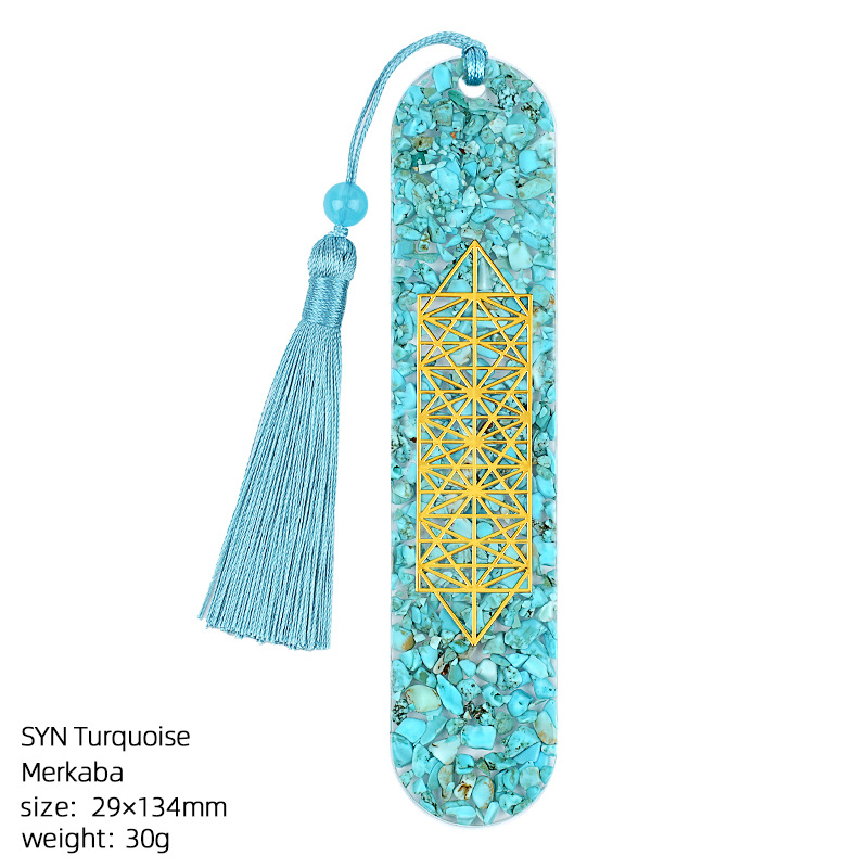 Blue turquoise merkaba bookmark (artificial)