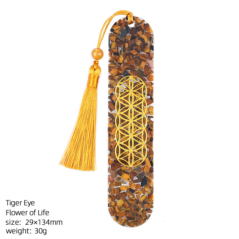 Tiger eye stone (flower of life bookmark)