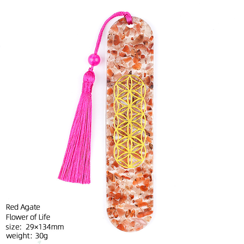 Red agate (flower of life bookmark)