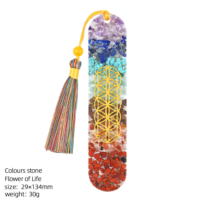Colorful stone (flower of life bookmark)