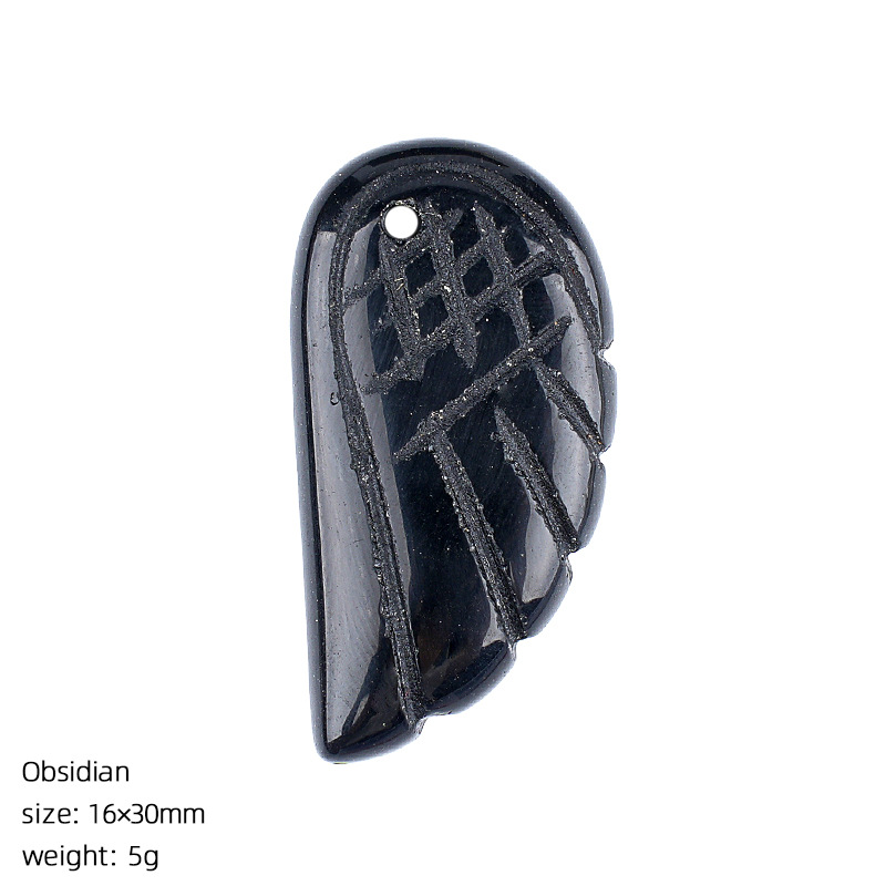 Obsidian wings pendant