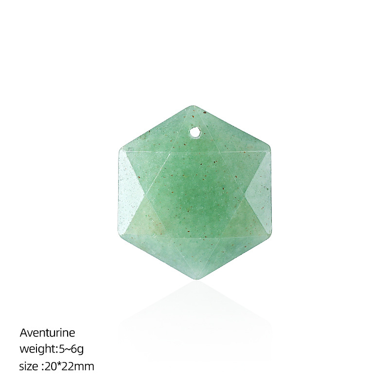 Green aventurine hexagram pendant