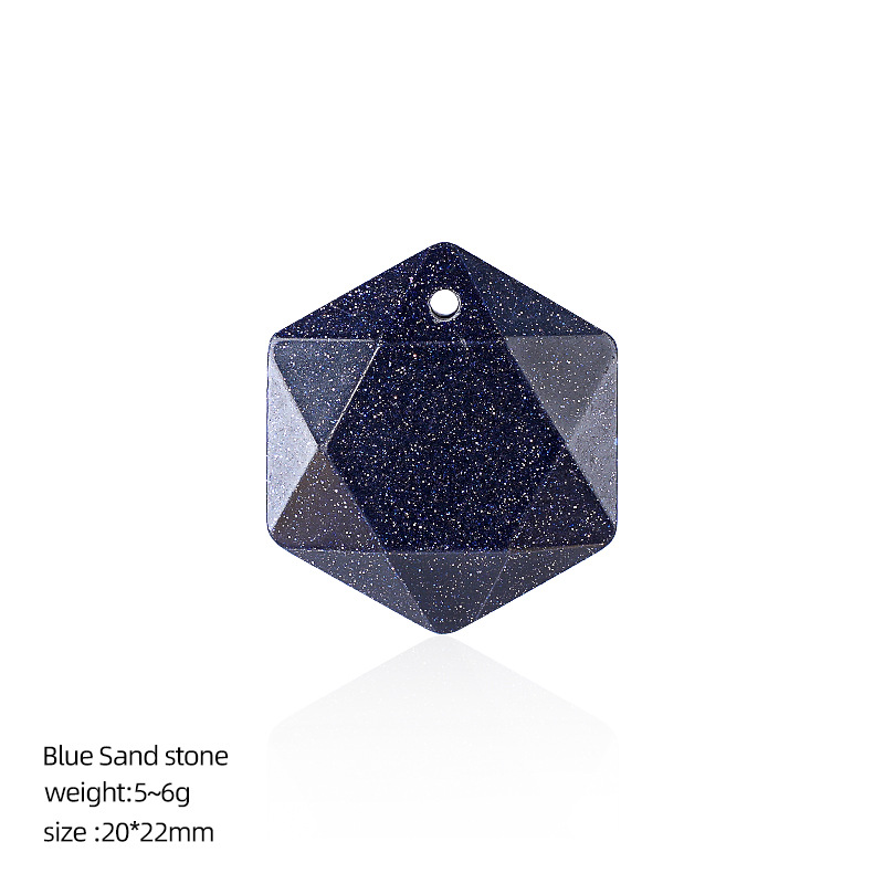 Blue sandstone six-pointed star pendant (artificial)