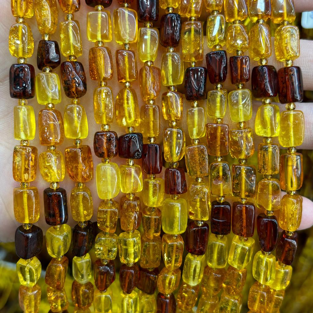 7x11mm amber pillars (about 30 pieces)