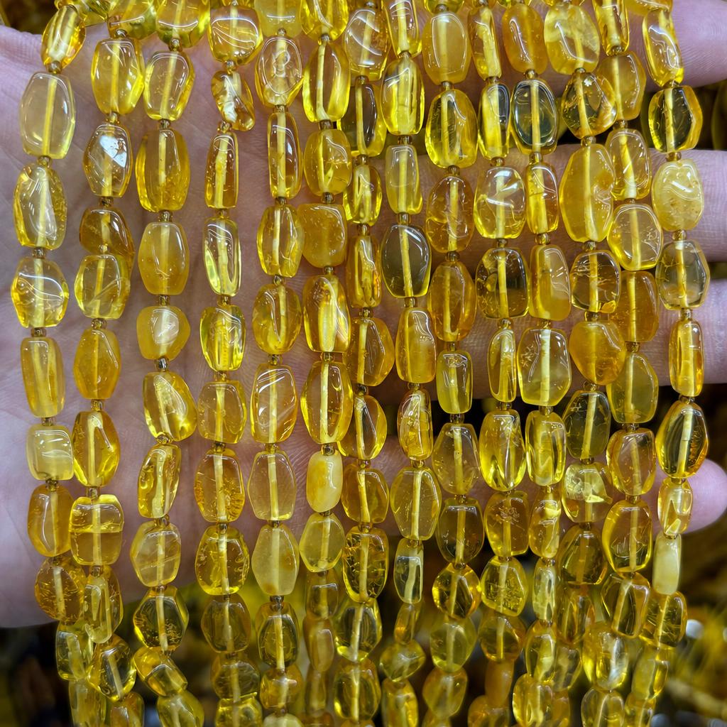 8x10mm amber long pieces (about 34 pieces)