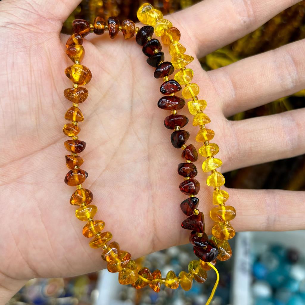 6-8mm three-color amber conformable (line length 38cm )