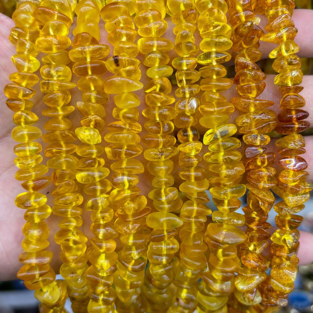 10mm amber medium hole shape (line length 38cm )