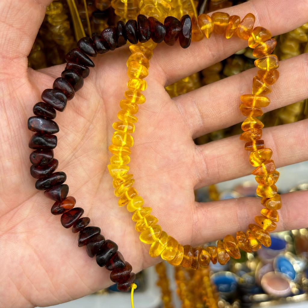 10mm three-color amber medium hole conformable (line length 38cm )