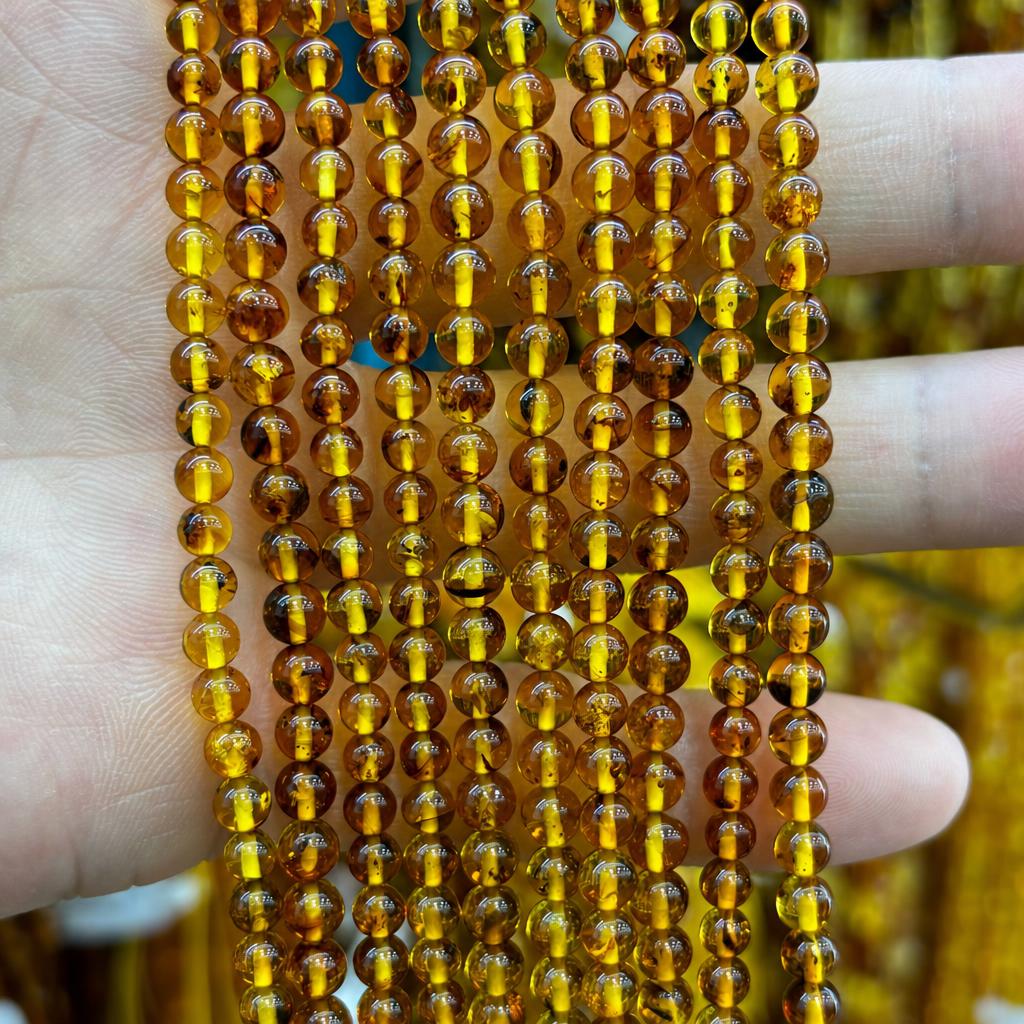 6mm amber round beads 2 (about 68 pieces)