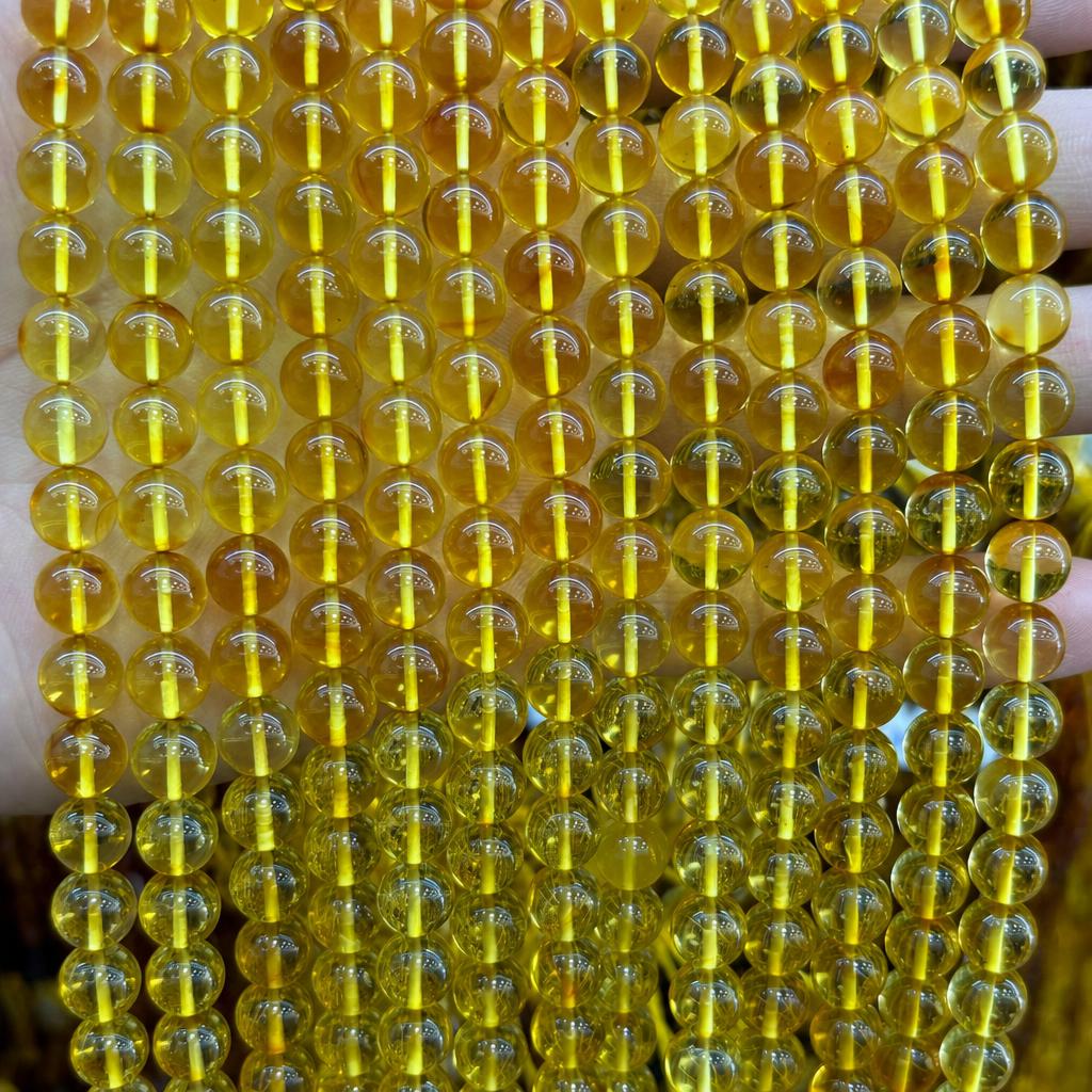 6mm amber round beads (about 60 pieces)