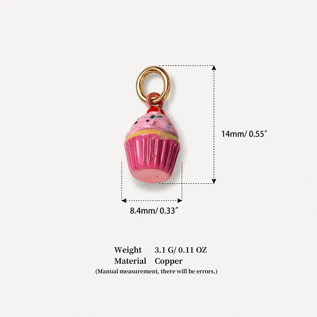 2 pink cake pendants