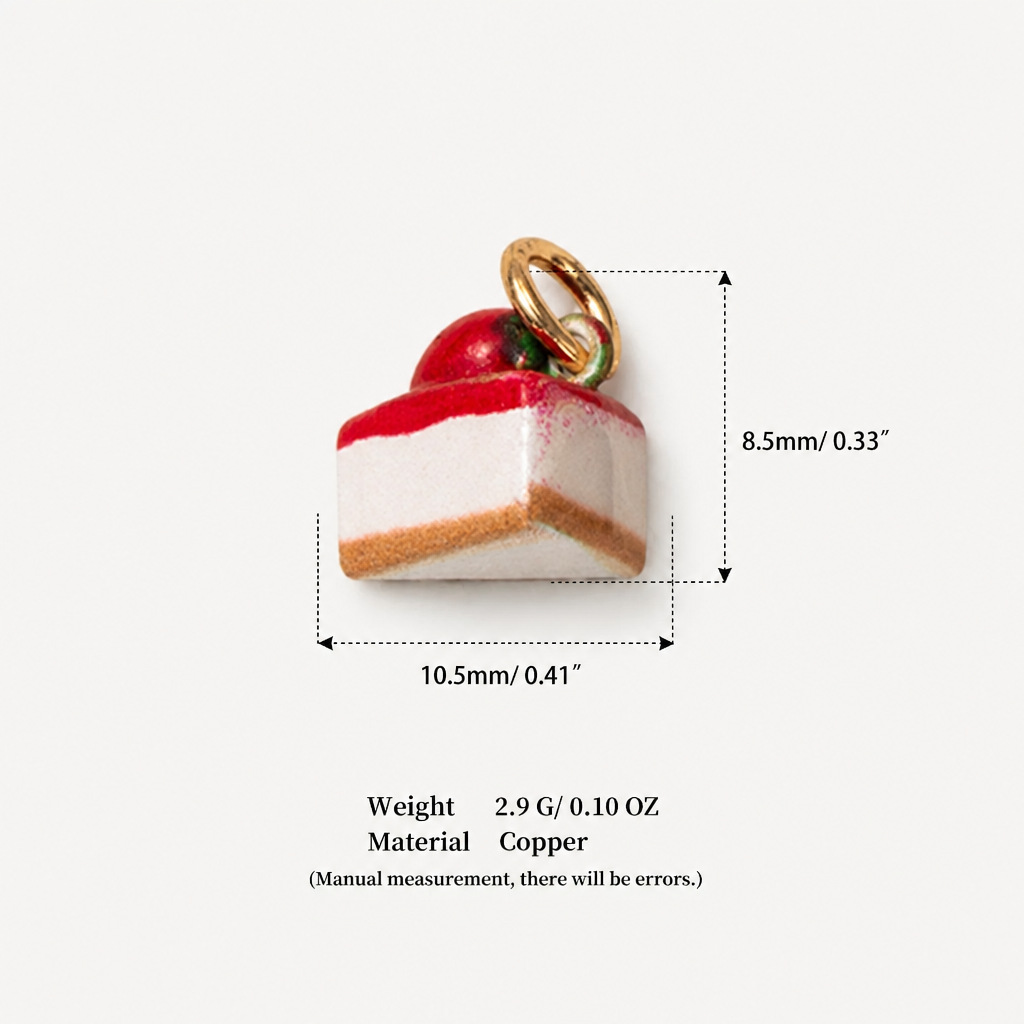 8 strawberry cake pendants
