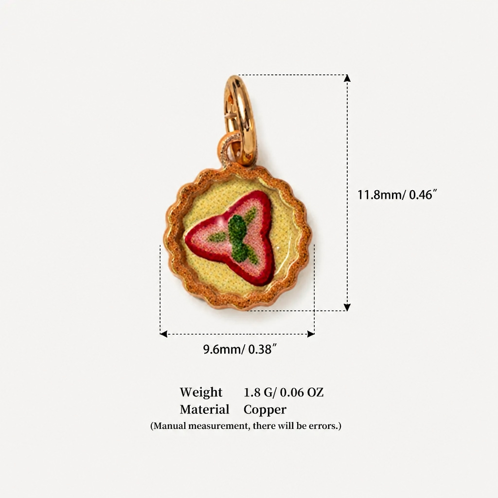 12 strawberry tart pendants