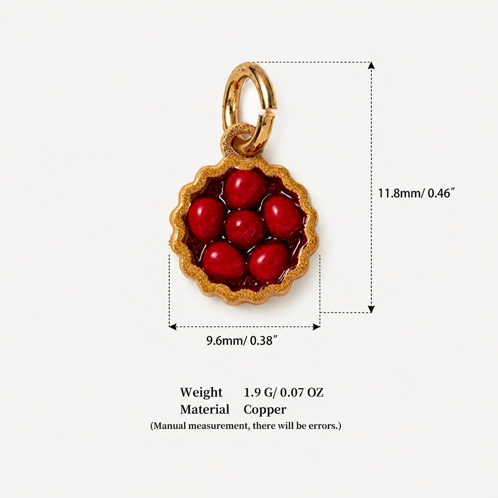 13 raspberry egg tart pendant
