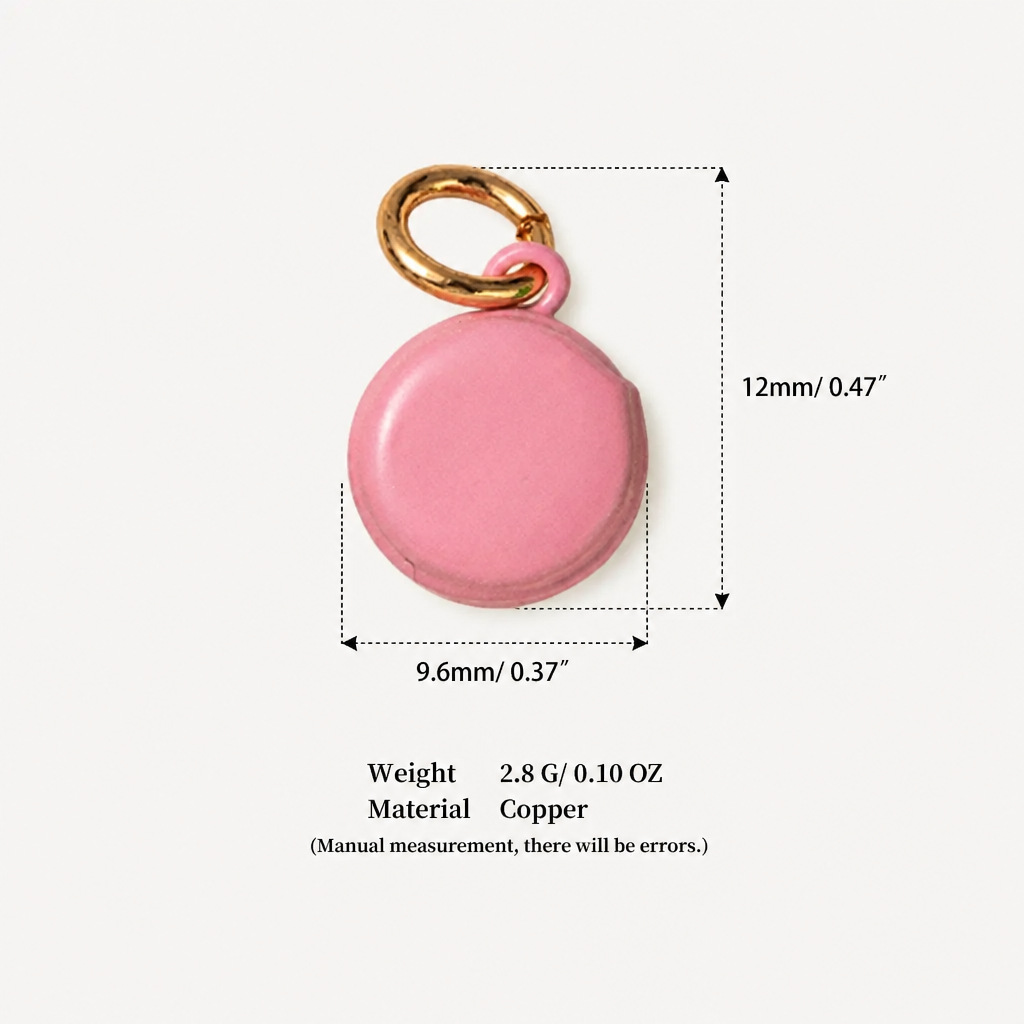 15 pink macaron pendant