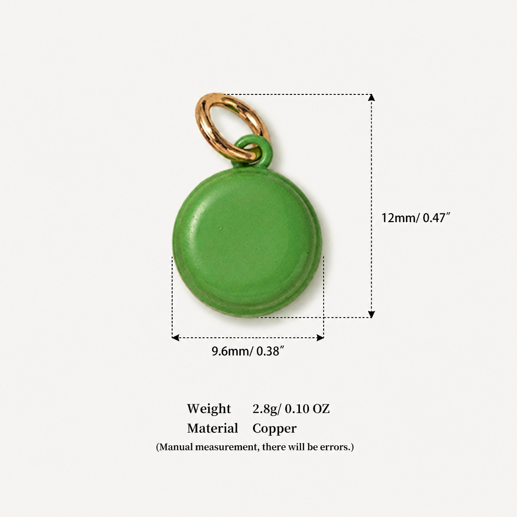 16 green macaron pendant