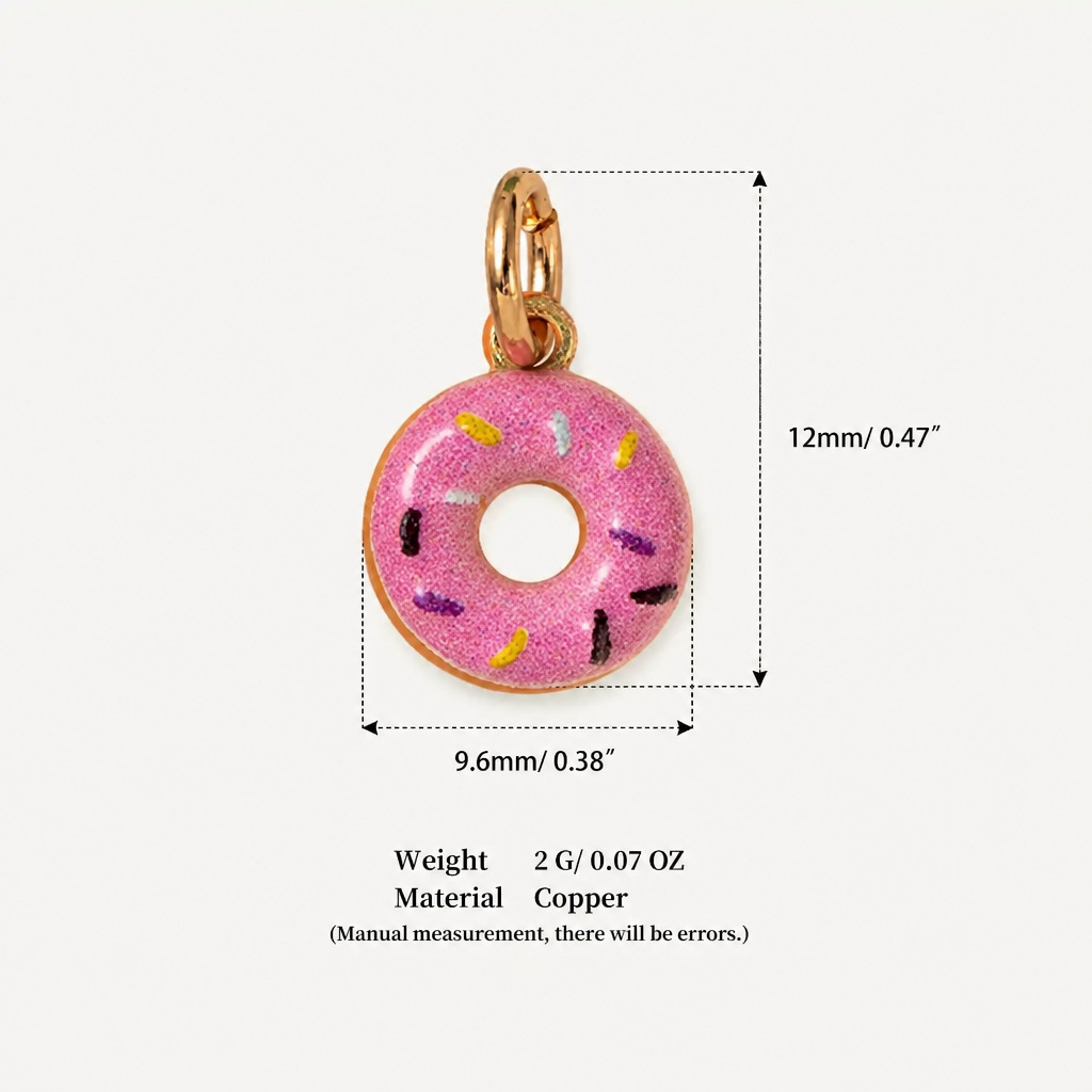 18 pink donut pendant