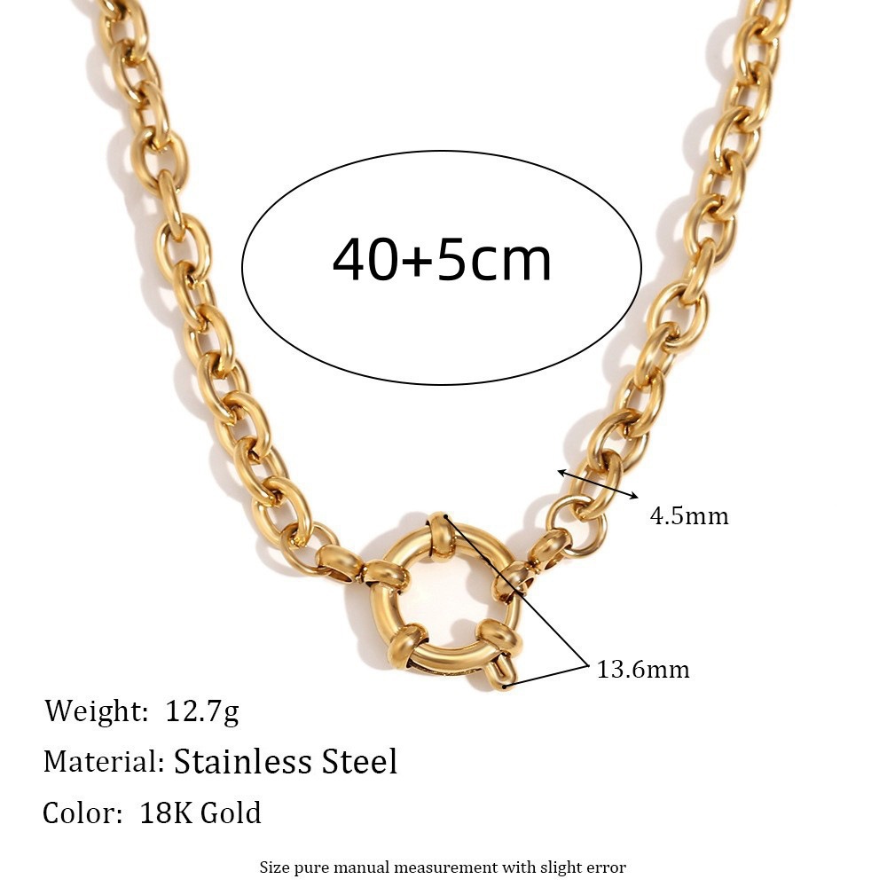 Round pearl sailor buckle chain 40 5cm