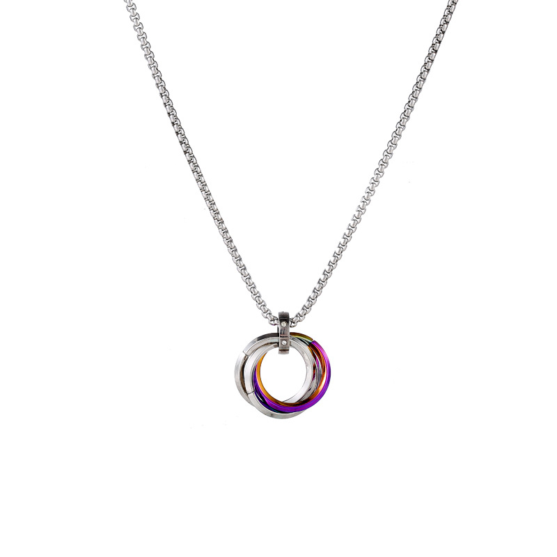 Ring snake bone chain necklace-colorful