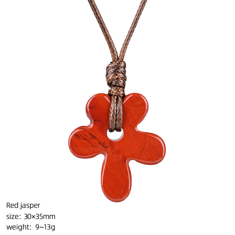 Red jasper flower necklace