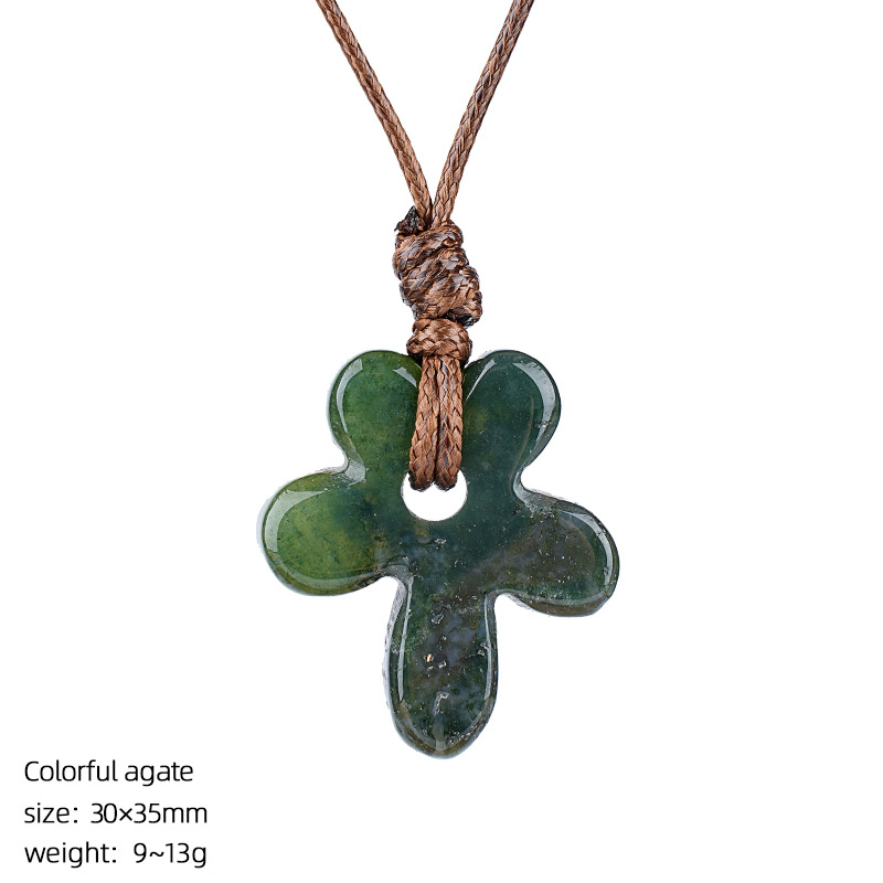 Indian agate flower necklace