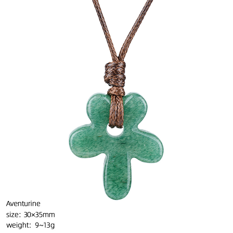 Green aventurine flower necklace