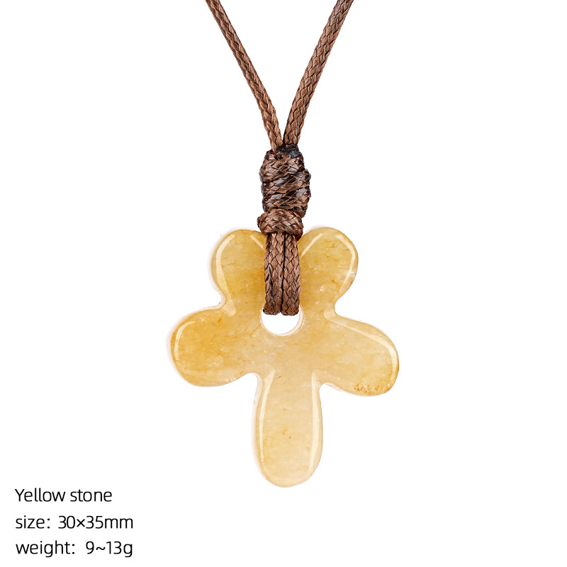 Yellow jasper flower necklace