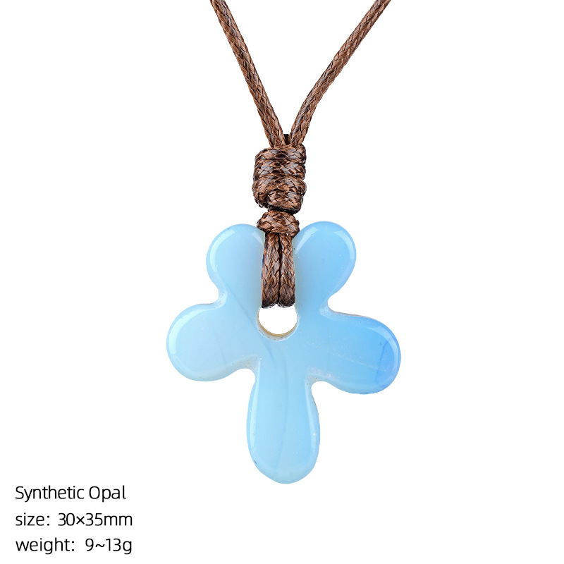 Opal (artificial) flower necklace