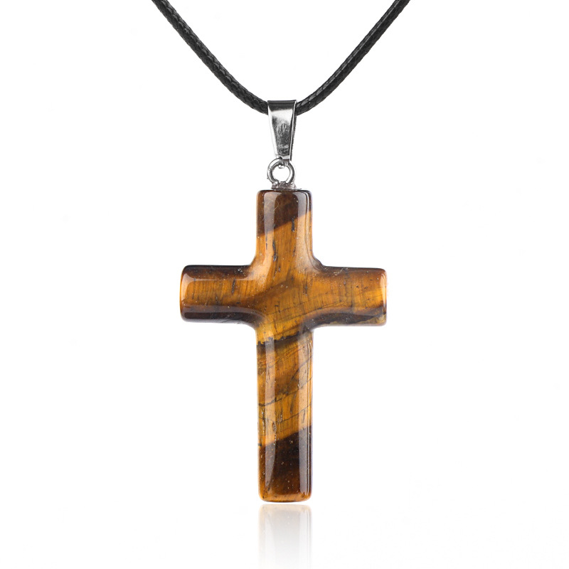 Tiger eye stone (cross necklace)
