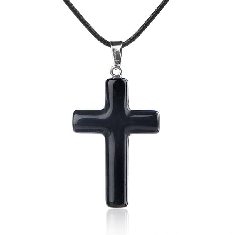 Obsidian (cross necklace)