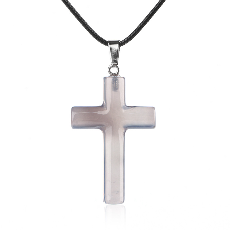 Gray agate (cross necklace)