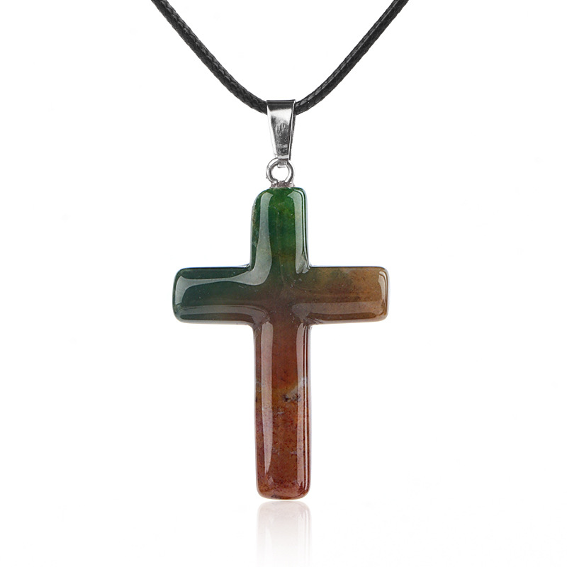 Indian agate (cross necklace)
