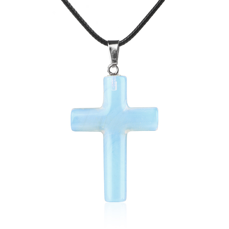 Opal (synthetic) (cross necklace)
