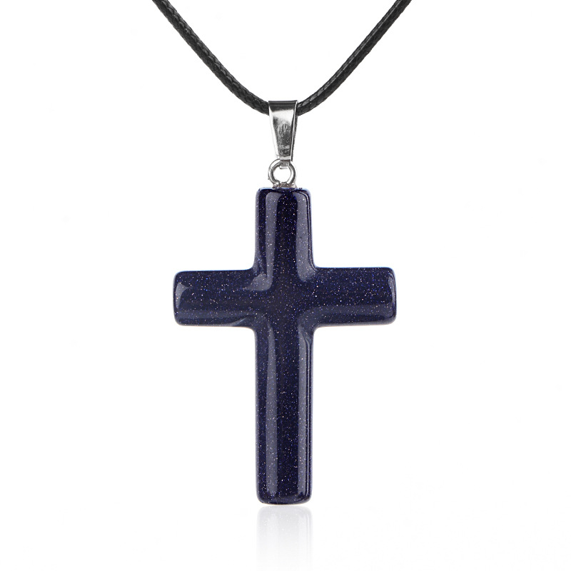 Blue sandstone (synthetic) (cross necklace)