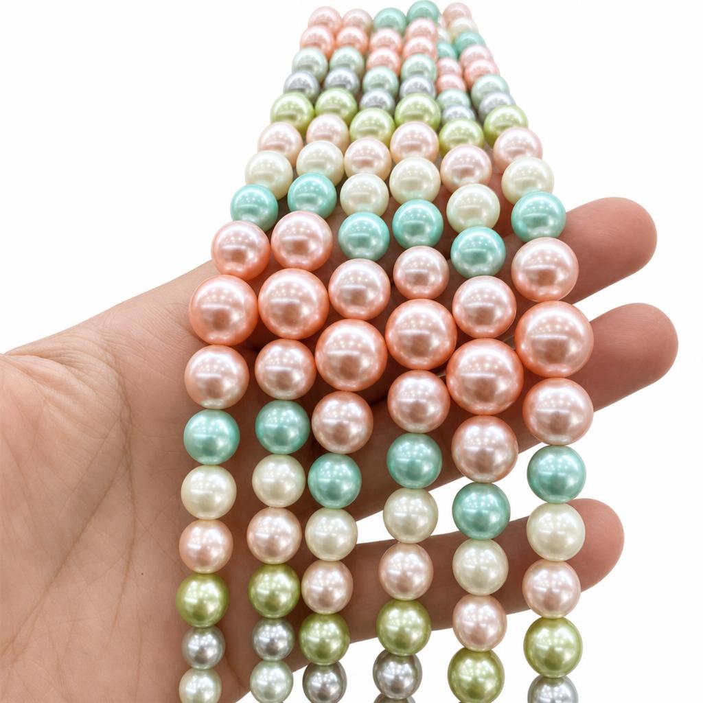 Ying pink mixed color shell bead tower chain