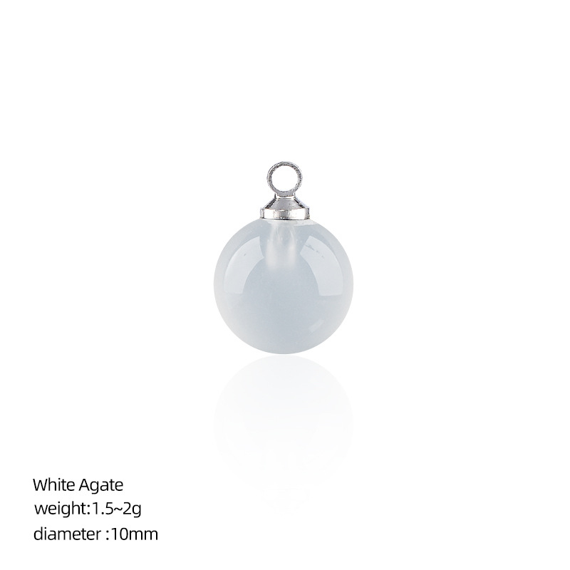 White agate (10mm ball pendant)