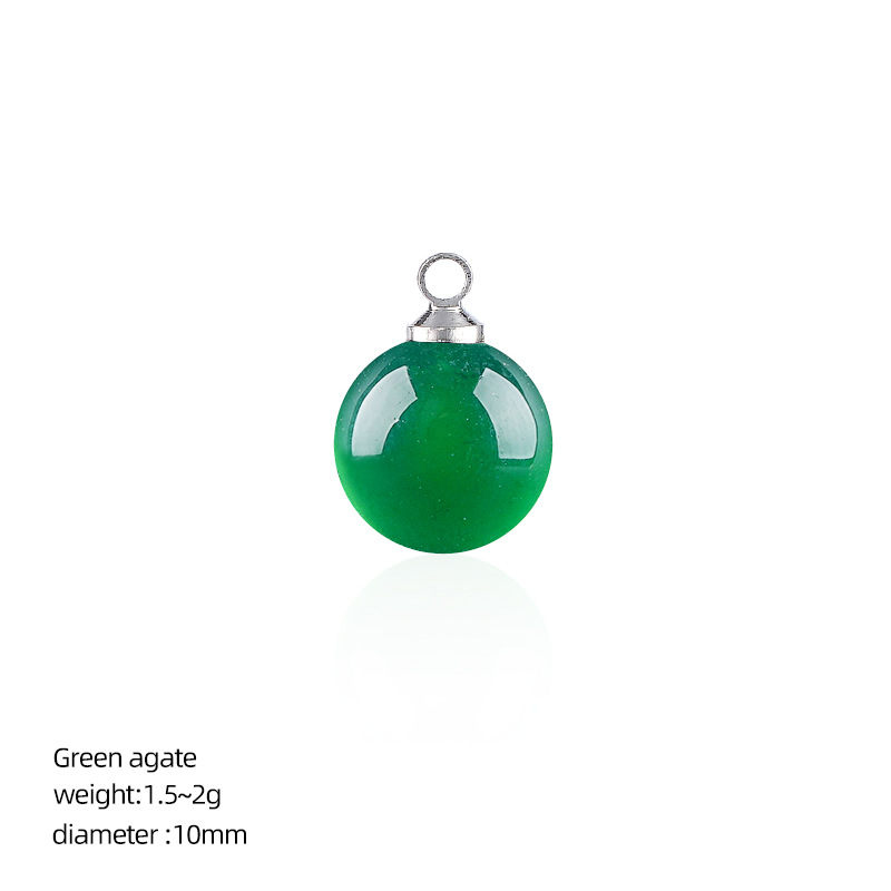 Green agate (10mm ball pendant)
