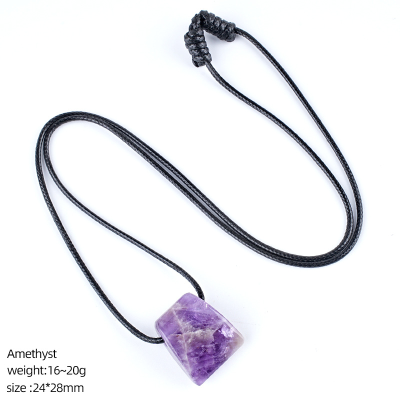 Amethyst ax necklace