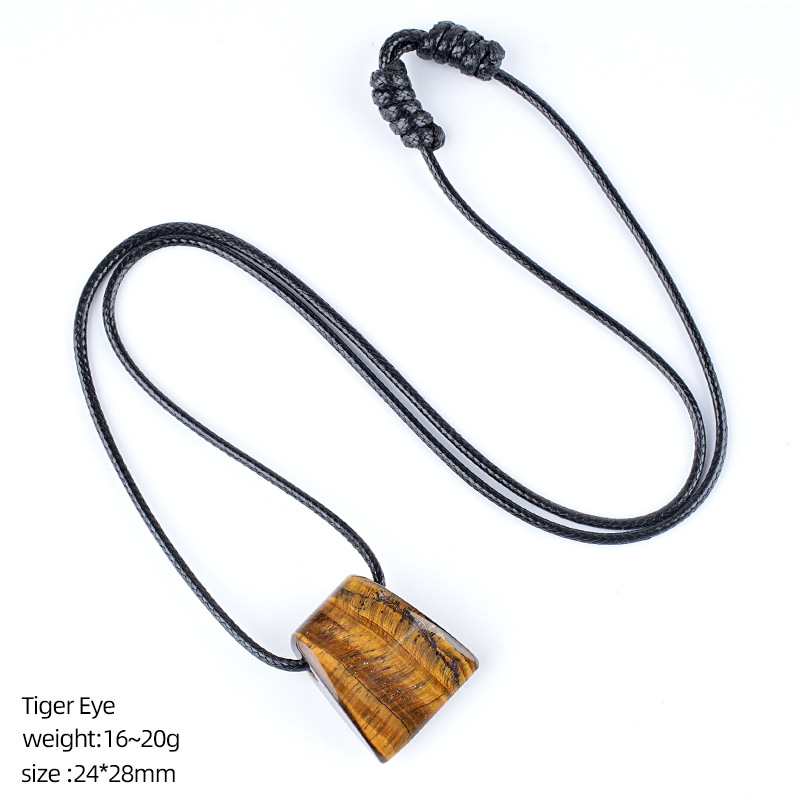 Tiger eye stone ax necklace