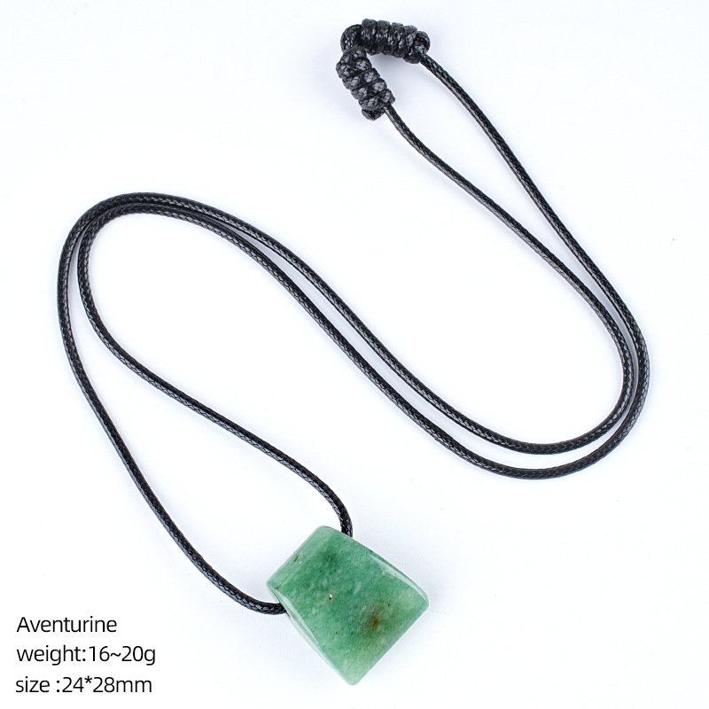 Green aventurine ax necklace