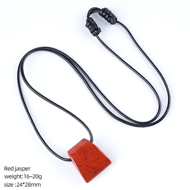 Red jasper ax necklace