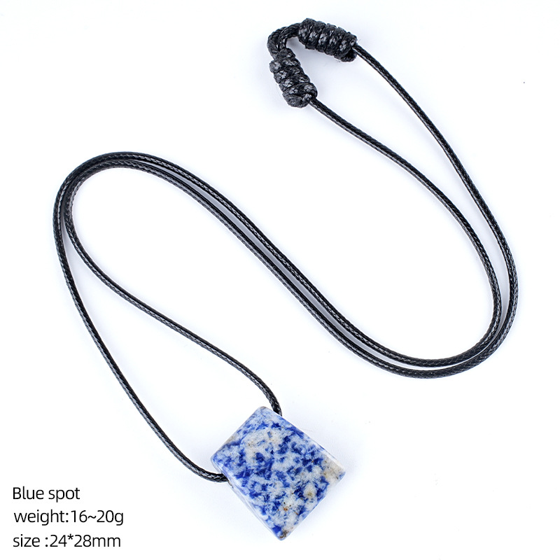 Blue point jade ax necklace