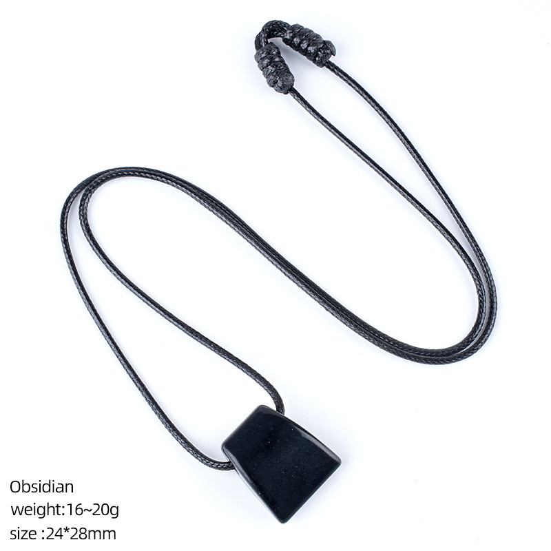 Obsidian ax necklace